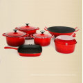 Ensemble de cuisinière en fonte 6PCS émaillée pour cuisine